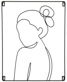 Dekorácia nástenná dievča čierna 40 x 50 cm 1135