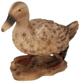 ProGarden Záhradná figúrka z polistone Duck2, 26,5x21 cm, hnedá