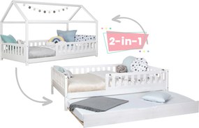 XXXLutz POSTEĽ S VÝSUVNÝM LÔŽKOM, 120/200 cm biela MID.YOU - Detské izby - 000406011134