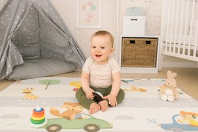 Penová podložka pre deti, obojstranná, rolovaná, Abeceda, ECOTOYS