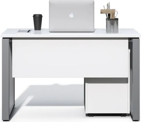 Kancelársky stôl s kontajnerom Houseland Prime Home 02 120 cm biely