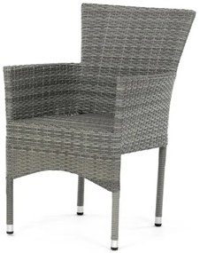 Autronic Záhradná stolička, kov, polyratan, sivá,AZC-S2118 GREY
