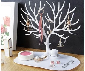 VERK GROUP Organizér a stojan na šperky, šperkovnica, JELEN - BIELY