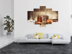 Obraz - Káva a raňajky (150x105 cm)