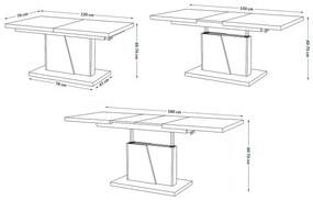 Rozkladací konferenčný stôl so zvíhacou doskou NINO biela
