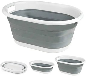 Kôš na bielizeň AIDA COMPACT sivý / biely 25 l