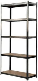Kovový regál BestBerg BBMS-30B / 120 x 180 x 45 cm / 5 políc / čierna / hnedá