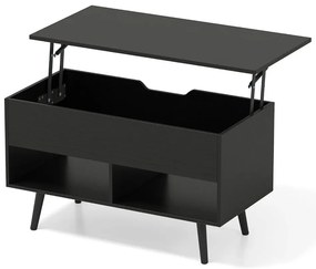 Stolík na kávu s výklopným vrchom, čierny