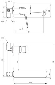 Deante Blur, podomietková umývadlová batéria, biela, DEA-BQL_A54L