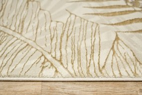 Koberec Allora Plus F784A lístie, krémový / béžový / zlatý