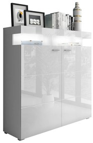 KOMODA ALEX LED BIELA VYSOKÝ LESK 123 cm