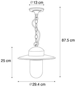 Moderné vonkajšie závesné svietidlo tmavozelené IP44 - Kansas