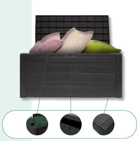 Prosperplast Úložný box WOODEBOX, 280L, 120x46x57cm, antracitová