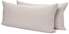 Obliečky na vankúš z biber bavlny, 2 ks, sivobéžové, cca 80 x 40 cm