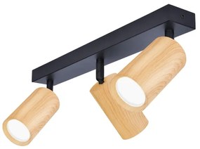 Brilagi - Bodové svietidlo SELE 3xGU10/30W/230V čierna/dekor duba