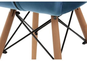 SADA 4x Jedálenská stolička TRIGO 74x48 cm tmavomodrá/buk