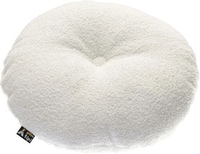 Okrúhly vankúš s gombíkom farba produktu biela látka zapletaná
