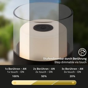 Brilo - Stmievateľná LED vonkajšia nabíjateľná stolná lampa LILET LED/2W/5V IP44