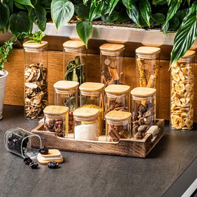 4Home Sklenená dóza na potraviny s viečkom Bamboo, 170 ml