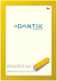 DANTIK rám na obraz 20x30 | PASTELKA žlutá rovná (Sklo Čiré)