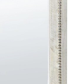 Drevené nástenné zrkadlo 31 x 91 cm krémová biela SARRY Beliani