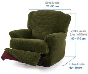 Super strečové poťahy NIAGARA zelená relaxačné kreslo (š. 70 - 90 cm)
