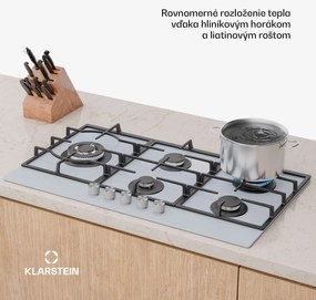 Klarstein Ignito Chef Edition plynová varná doska, 5 Horákov, elektr. zapaľovanie, Wok, na skvapalnený alebo zemný plyn