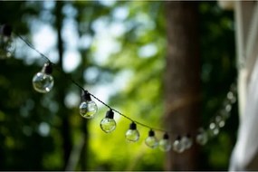 LED solárna dekoratívna svetelná reťaz 30× LED, 8 funkcií, 500 mAh, 10,6 m, IP67, teplá biela