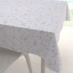 Biante Bavlnený štvorcový obrus Sandra SA-617 Margarétky na svetlo modrom 130x130 cm