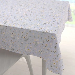 Biante Bavlnený štvorcový obrus Sandra SA-617 Margarétky na svetlo modrom 150x150 cm