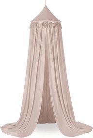 Baldachýn bavlnený Boho púdrovo ružová