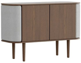 Sivo-hnedá nízka komoda v dekore duba 109x75 cm Treasures – UMAGE