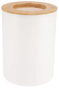 Odpadkový kôš Besson, biela/s drevenými prvkami, 5L