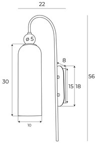 MAXLIGHT W0333 - Nástenná lampa CAMPANILA 1xE27/40W/230V mosadz/šedá
