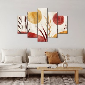 Obraz - Rastliny a kruhy (150x105 cm)
