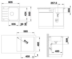 Drez Blanco Lemis 450 Mini, nerez