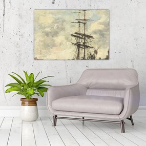 Obraz - Eugène Boudin, Ship on the Touques, reprodukcia (90x60 cm)