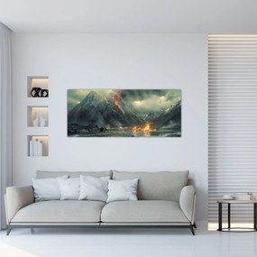 Obraz - Erupcia sopky (120x50 cm)