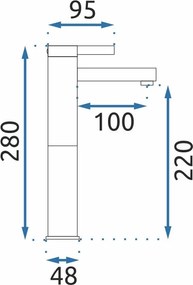 Rea Polo - vysoká umývadlová batéria, čierna-zlatá, REA-B9978