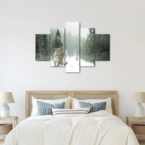 Obraz leoparda v snehu (150x105 cm)