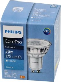 LED žiarovka Philips GU10 - 3,5 W - 275Lm 36 ° - neutrálna biela 4000K - CorePro Premium