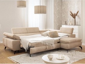 Béžová ženilková rohová pohovka (pravý roh/do L) Marbeya – Ropez