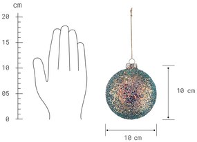 HANG ON Vianočná guľa trblietky 10 cm - zelená
