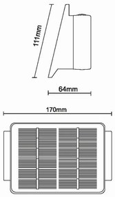 LED Solárne nástenné svietidlo 4xLED/1,5W/3,7V 1500 mAh IP54 čierna