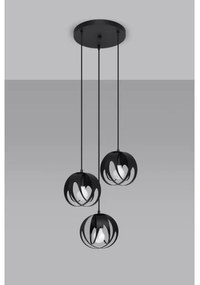 Sollux SL.1088 - Luster na lanku TULOS 3xE27/60W/230V čierna