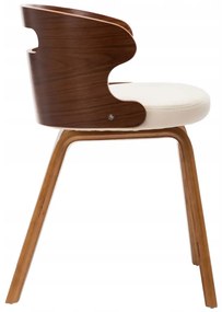 Petromila Jedálenské stoličky 4 ks krémové ohýbané drevo a umelá koža