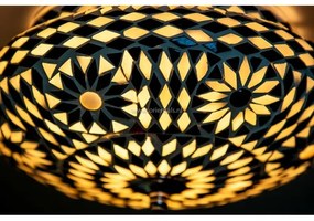 Stropné orientálne svietidlo mozaiková lampa Melon B&W Ø25