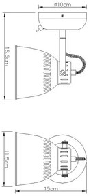 Globo 54651-1 - Nástenné bodové svietidlo HERNAN 1xE14/40W/230V