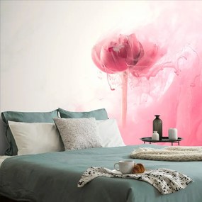 Samolepiaca tapeta romantický kvet v objatí ružovej