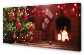 Obraz na plátne Ozdoby vianočný strom darčeky 120x60 cm